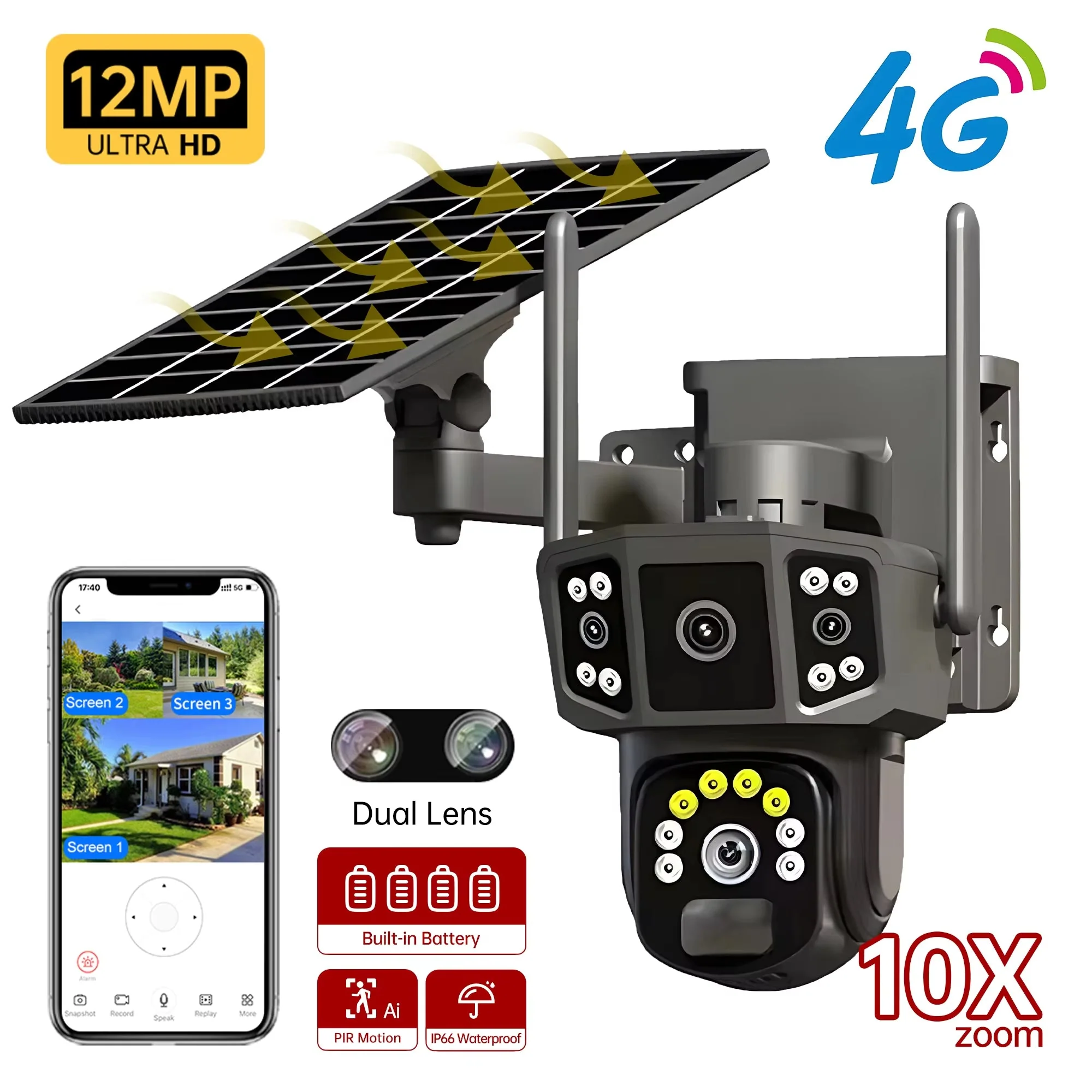 V41 4G 8MP Outdoor Solar Security Camera - Image 4