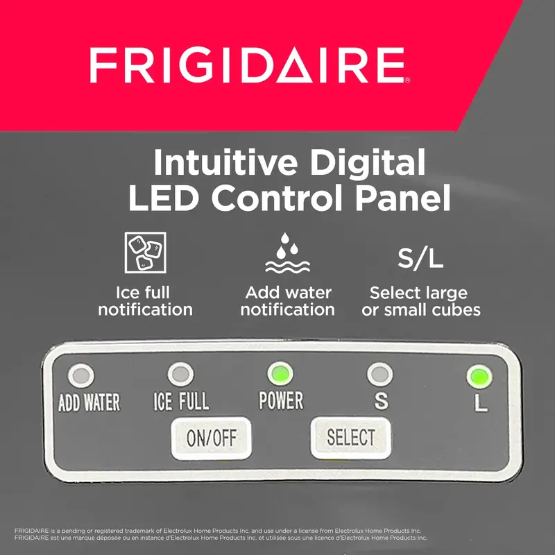 Frigidaire Stainless Steel Portable Countertop Ice Maker - 26 Lbs Daily - Image 6