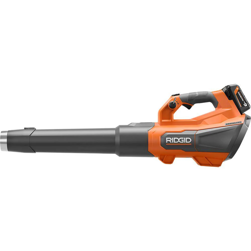 RIDGID 18V Brushless Cordless Leaf Blower, 510 CFM, 130 MPH, with 6.0Ah Battery & Charger - Image 14