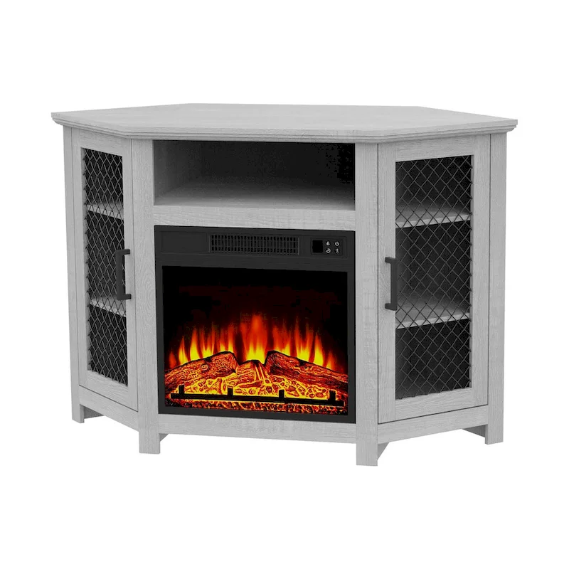 45 inch Industrial Corner Electric Fireplace TV Stand Console Table - 17 Electric Fireplace - Image 13