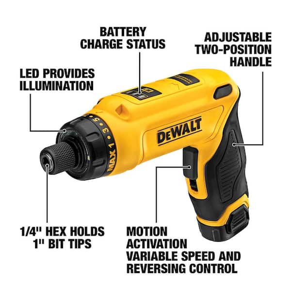 8V MAX Cordless Gyroscopic Screwdriver with Adjustable Handle. (2) 1.0Ah Batteries. Charger. and Bag - Image 2