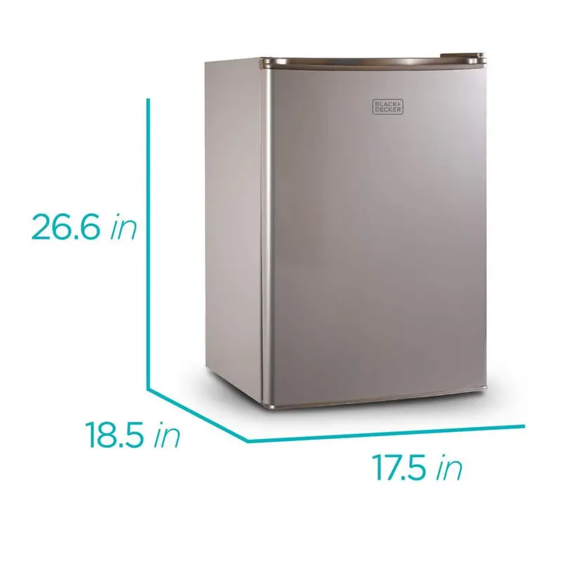 BLACK+DECKER 2.5 cu. ft. Mini Fridge With Freezer, Stainless Look - BCRK25V - Image 2