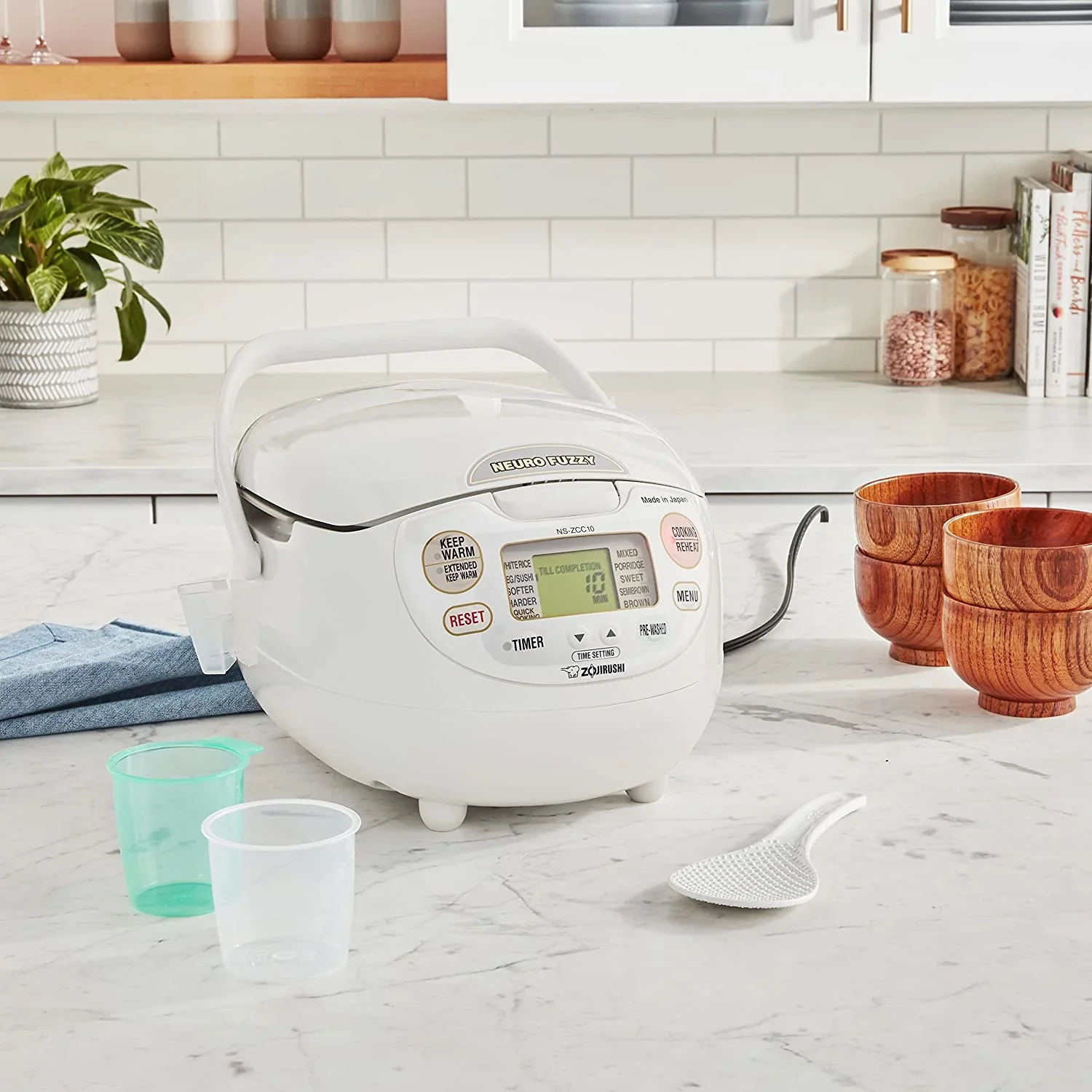 Zojirushi Neuro Fuzzy Rice Cooker And Warmer, 5.5-Cup, Premium White - NS-ZCC10 - Image 4