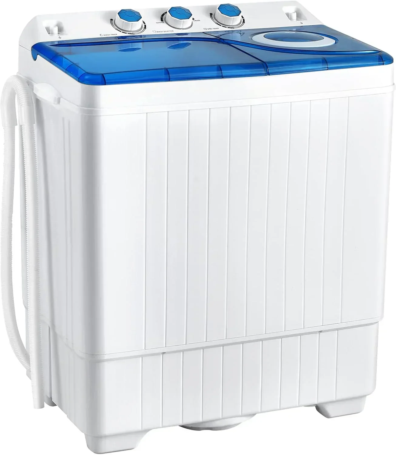 Costway Double Tub Washing Machine, 26 lb Capacity, 18 lb Wash, 8 lb Spin, Drain Pump - Image 3
