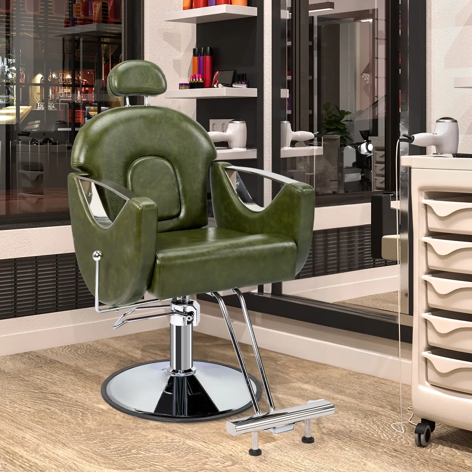 OmySalon Reclining Salon Chair With Footrest And 330 lbs Capacity - Image 2