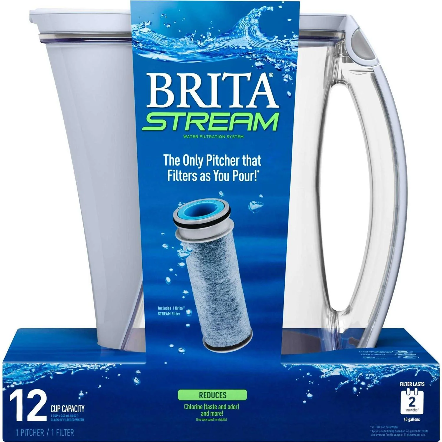 Brita Stream Rapids Water Pitcher 12-Cup - Image 2
