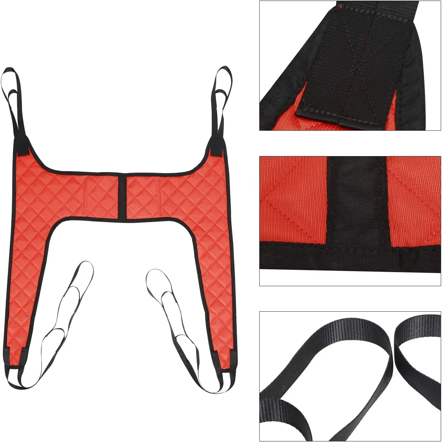 AMQTSLM Commode Patient Lift Sling, Red, 36.6 x 37.8 in, 200-500 lb Capacity - Image 6