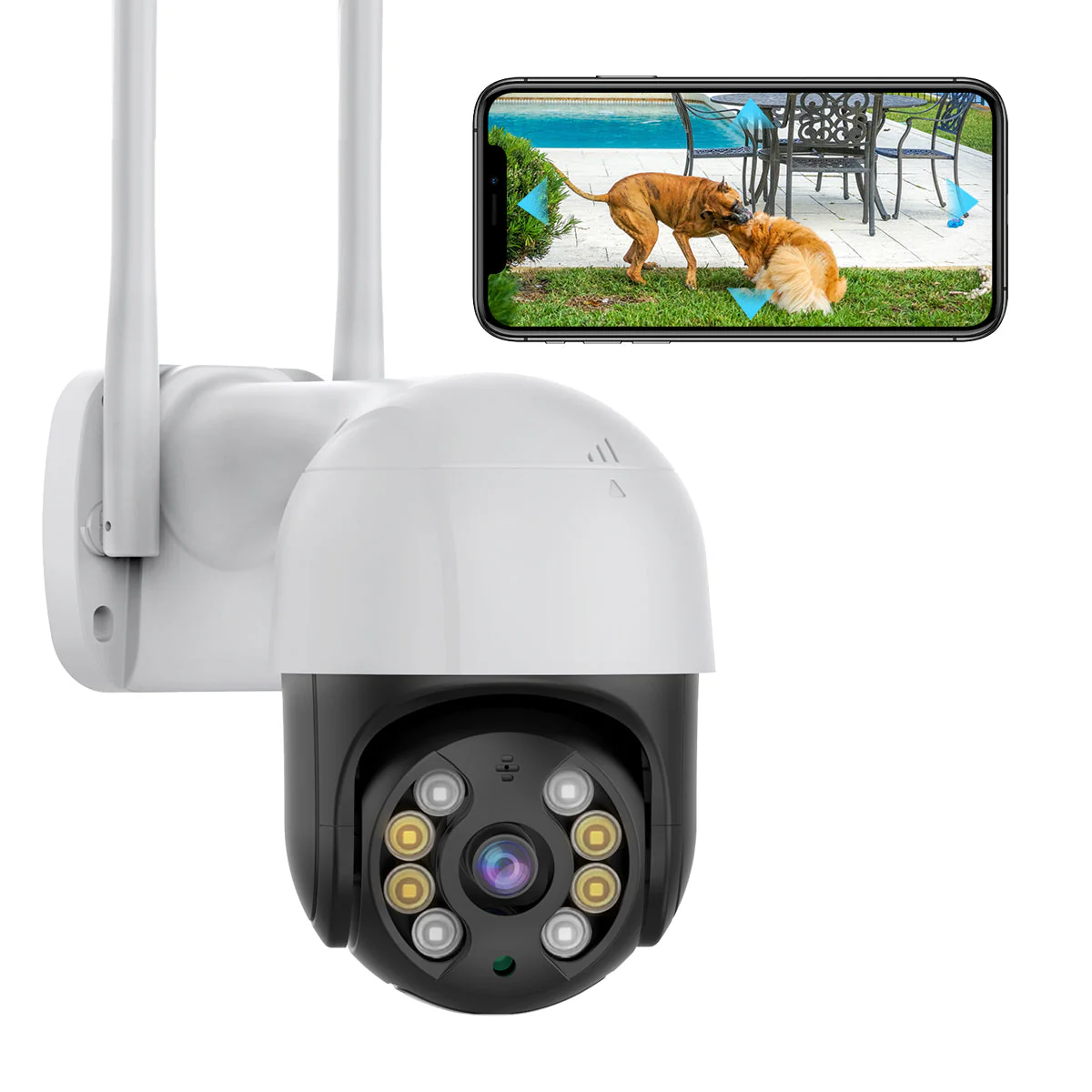 A8 White PTZ 1080P Smart Security Camera - Image 3