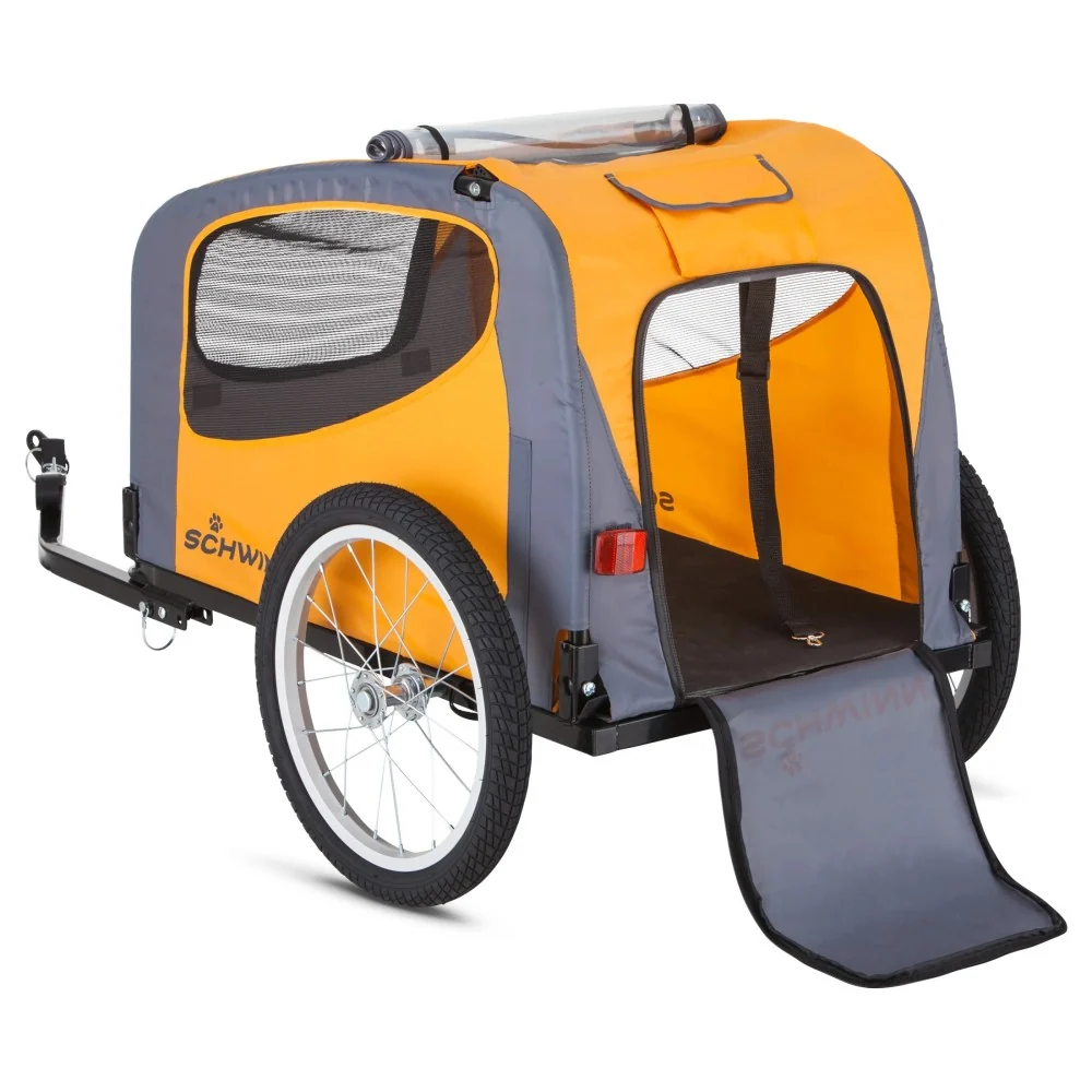 Schwinn Rascal Pet Bicycle Trailer, 16-Inch Wheels, 50 Lbs. Capacity, Orange - Image 2