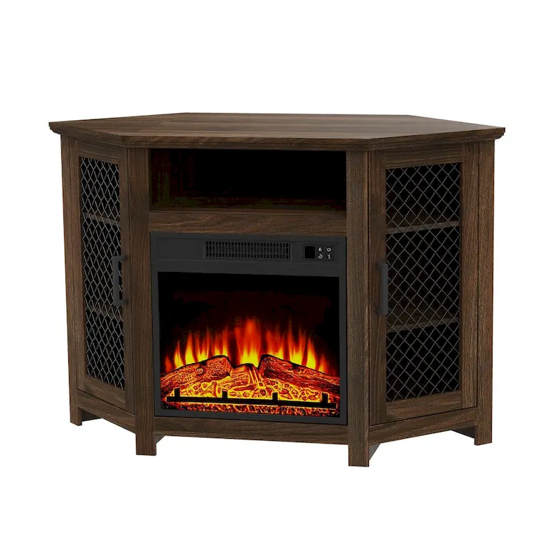45 inch Industrial Corner Electric Fireplace TV Stand Console Table - 17 Electric Fireplace - Image 20