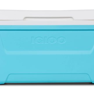 Igloo 48 Qt. Laguna Hard-Sided Ice Chest Cooler, Aqua Blue and White