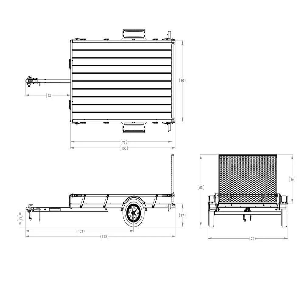 5 x 8-Ft. Wood-Floor Utility Trailer with Sliding Rail System - Image 2