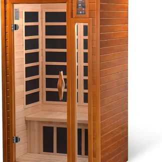 DYNAMIC SAUNAS 1- to 2-Person Low EMF Far Infrared Dry Heat Sauna With Red Light Therapy - Barcelona