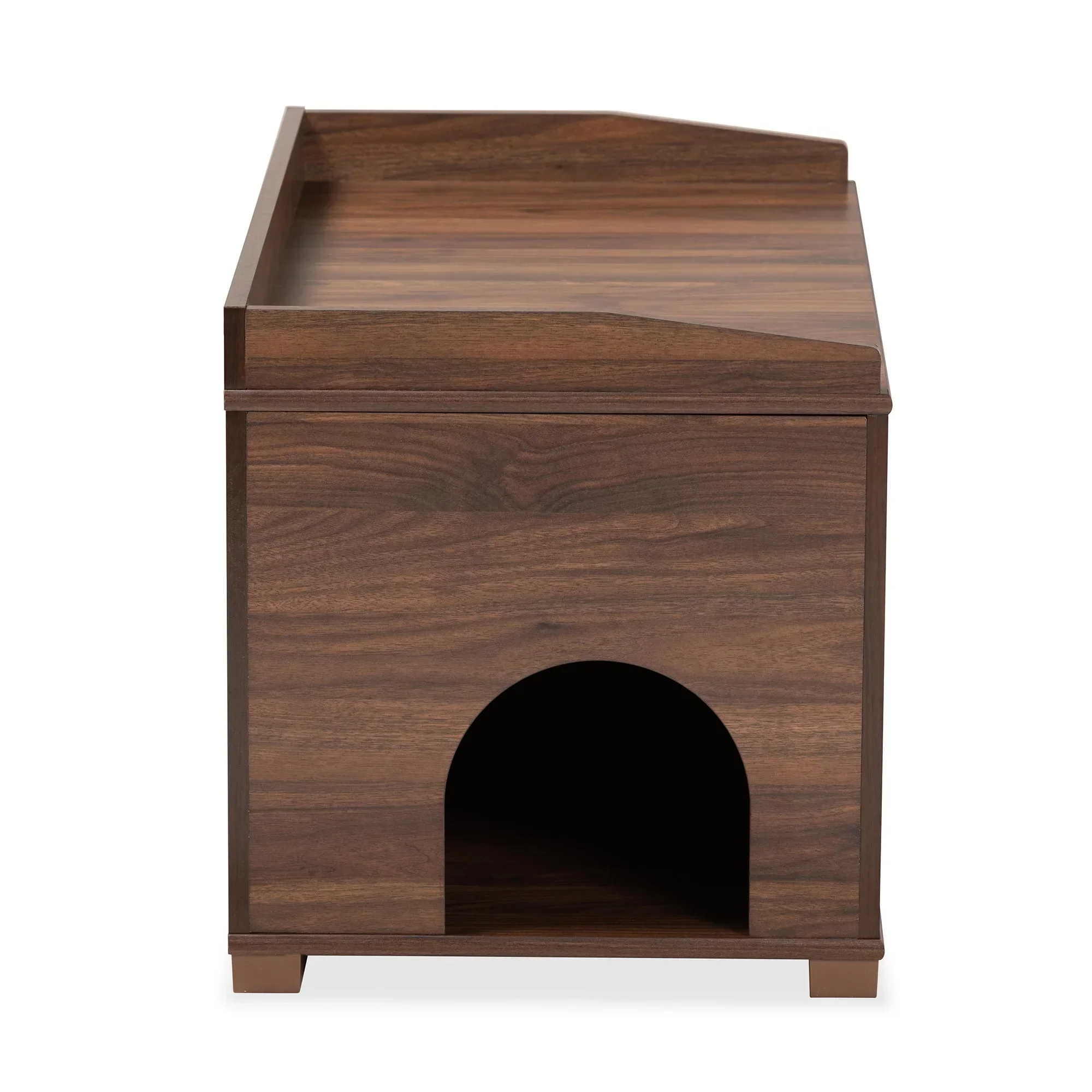 Baxton Studio Cat Litter Box Cover House, Walnut Brown, 35.40 x 18.90 x 20.10 in - Mariam - Image 2