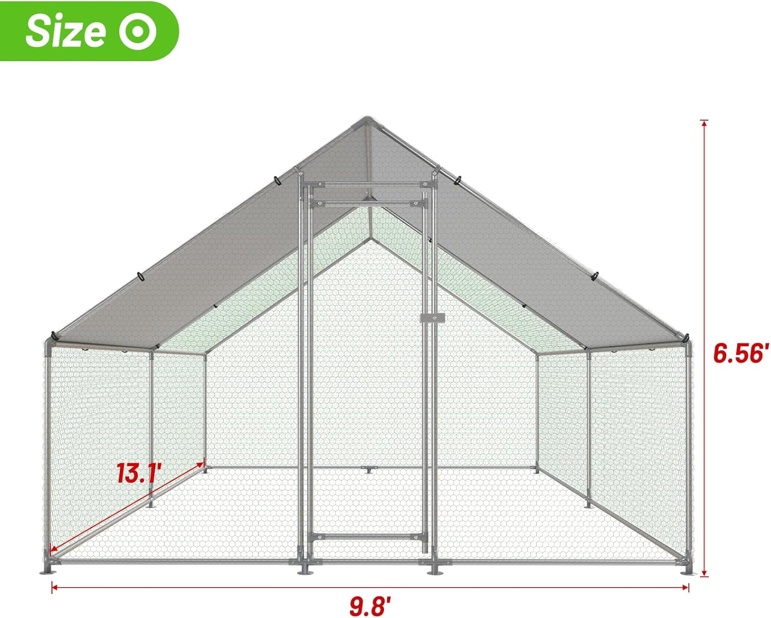 Metal Walk-In Chicken Coop Poultry Cage With Anti-UV Cover - Multiple Sizes - Image 5