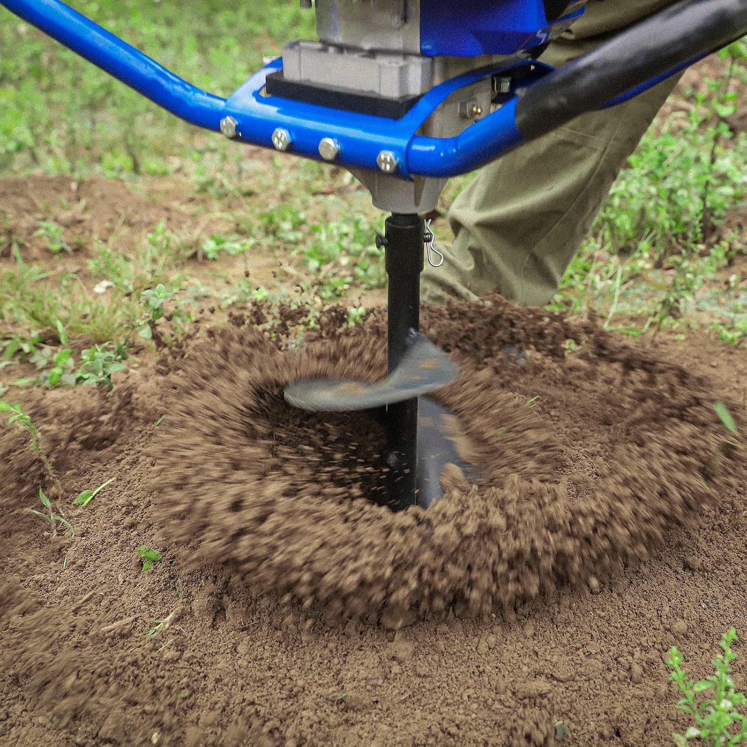 Post Hole Digger Gas Powered, 52cc 2.4 HP 2 Stroke Engine Earth Auger with 8" Drill Bit, EPA Compliant Post Hole Auger - Image 7