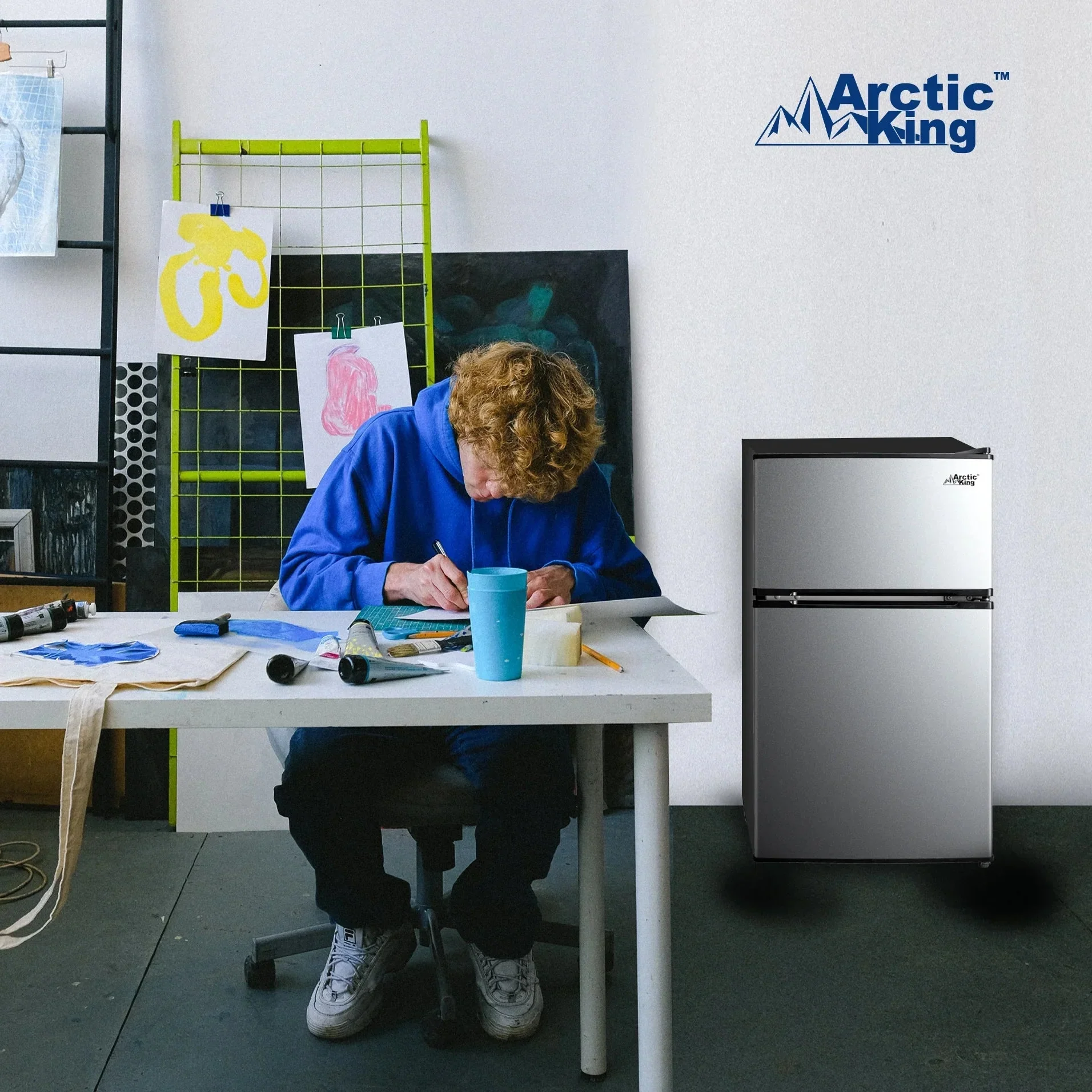 Arctic King Two-Door Mini Fridge With Freezer, 3.2 Cu. Ft., Stainless Steel - Image 17