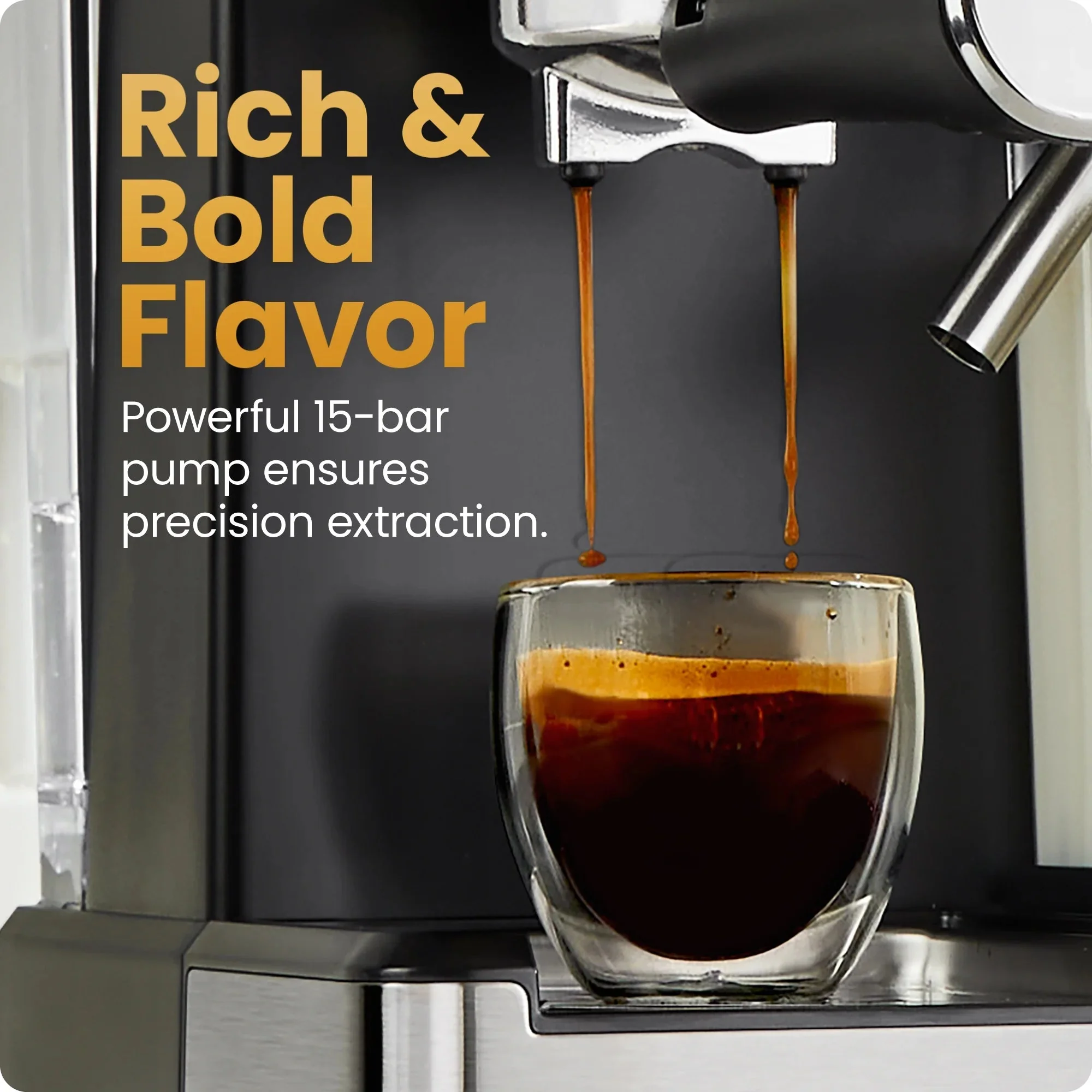 Chefman CafeMaster Pro 6-in-1 Espresso Machine With Milk Frother, Stainless Steel, 1.8-Liter - RJ54-I-SV / RJ54-I-SV-AM - Image 3