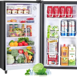 Mini Refrigerator With Internal Freezer, 3.2 Cu. Ft, Black, 17.5 x 17.7 x 31.5 in