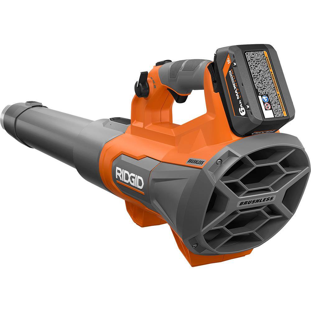 RIDGID 18V Brushless Cordless Leaf Blower, 510 CFM, 130 MPH, with 6.0Ah Battery & Charger - Image 11