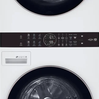 LG WashTower Center Control 4.5 Cu. Ft. Washer And 7.4 Cu. Ft. Electric Dryer - White