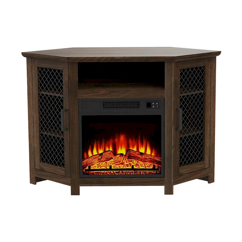 45 inch Industrial Corner Electric Fireplace TV Stand Console Table - 17 Electric Fireplace - Image 19