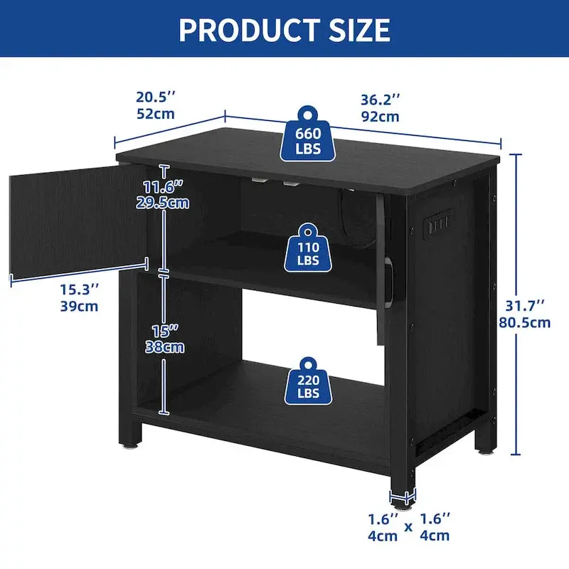 Moasis Aquarium Stand Cabinet For 40-50 Gallon Fish Tanks With Built-In Power Outlets - Image 6