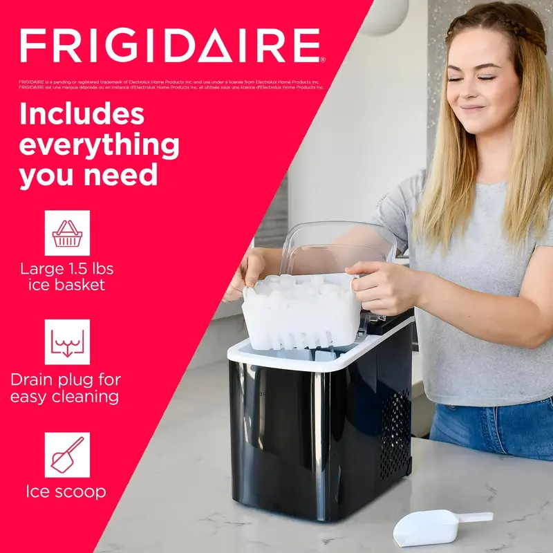 Frigidaire Stainless Steel Portable Countertop Ice Maker - 26 Lbs Daily - Image 5