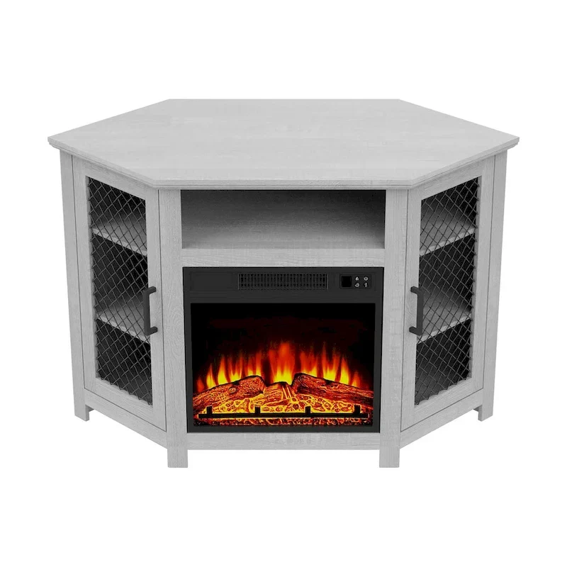 45 inch Industrial Corner Electric Fireplace TV Stand Console Table - 17 Electric Fireplace - Image 11
