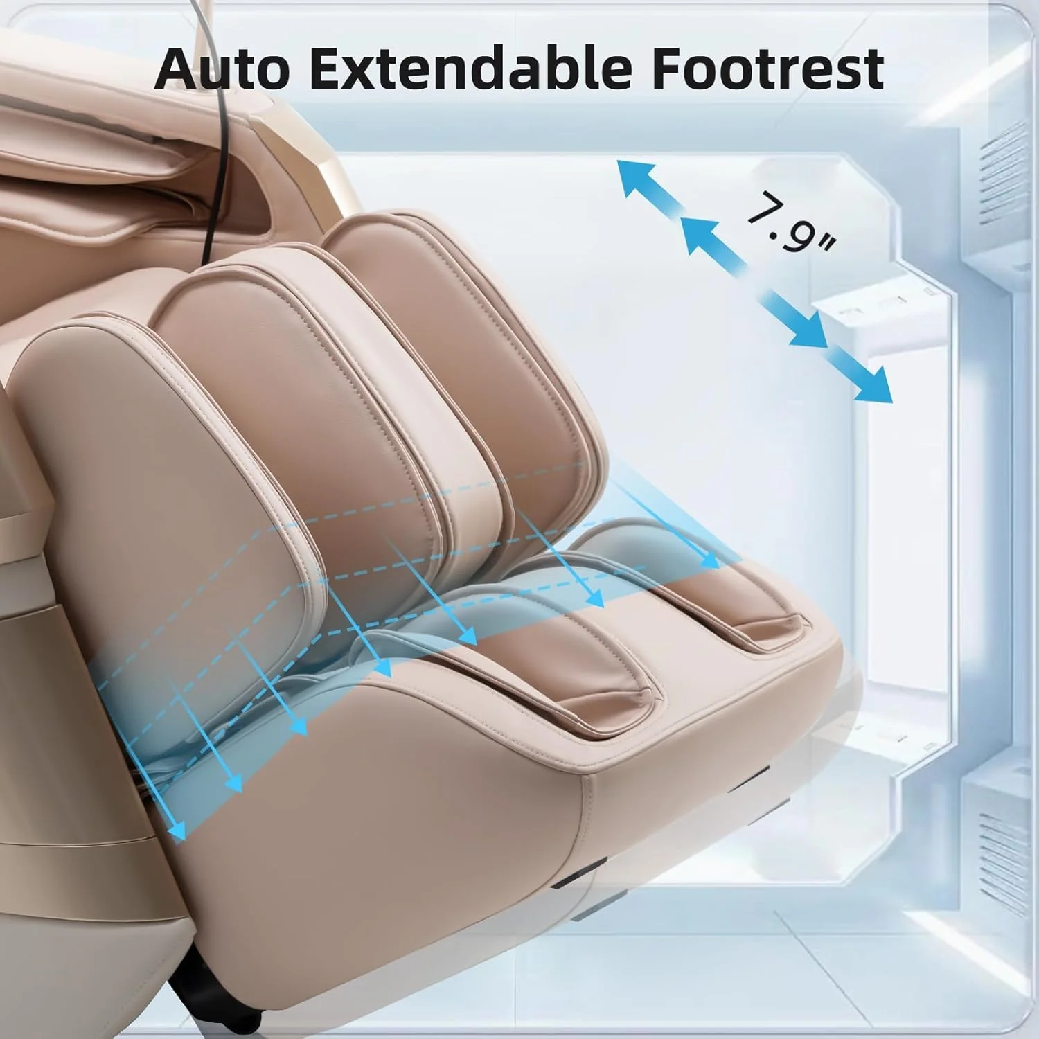 MassaMAX 4D Full Body Massage Chair With Auto Footrest, SL Track, Zero Gravity, Heating, Golden - MT339 - Image 8