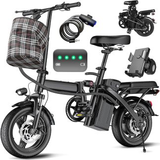 Electric Bike for Adults Teens Folding E-Bike Commuter City Foldable ebike Motor 48V 24MPH