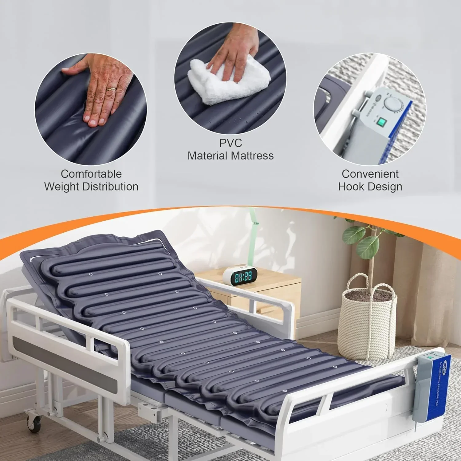 Alternating Air Pressure Mattress With Micro-Ventilation Holes And Electric Quiet Pump System - Image 2
