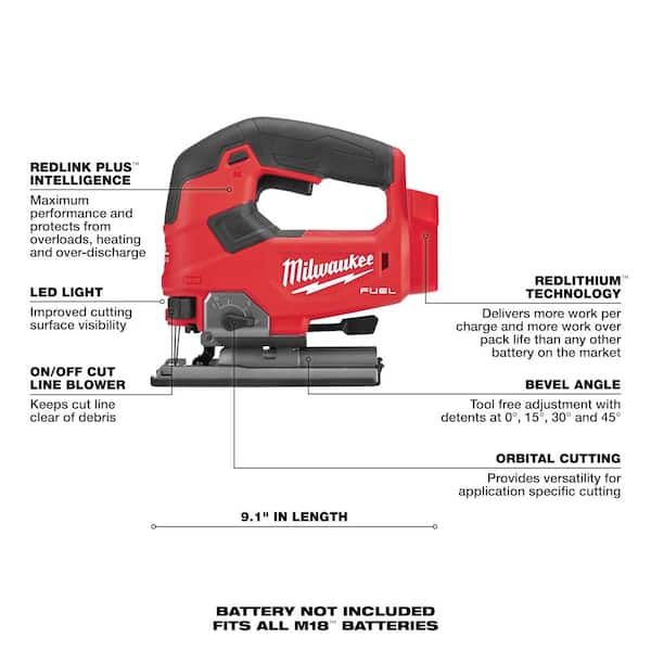 M18 FUEL 18-Volt Lithium Ion Brushless Cordless Combo Kit 6-Tool with Jig Saw and Compact Router - Image 10