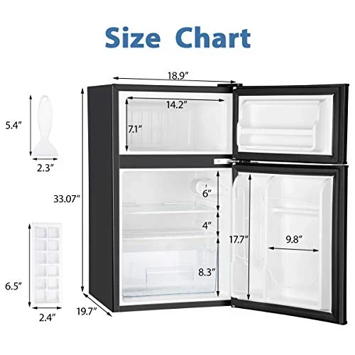 Euhomy Mini Refrigerator With Freezer, 3.2 Cu.Ft - Image 3