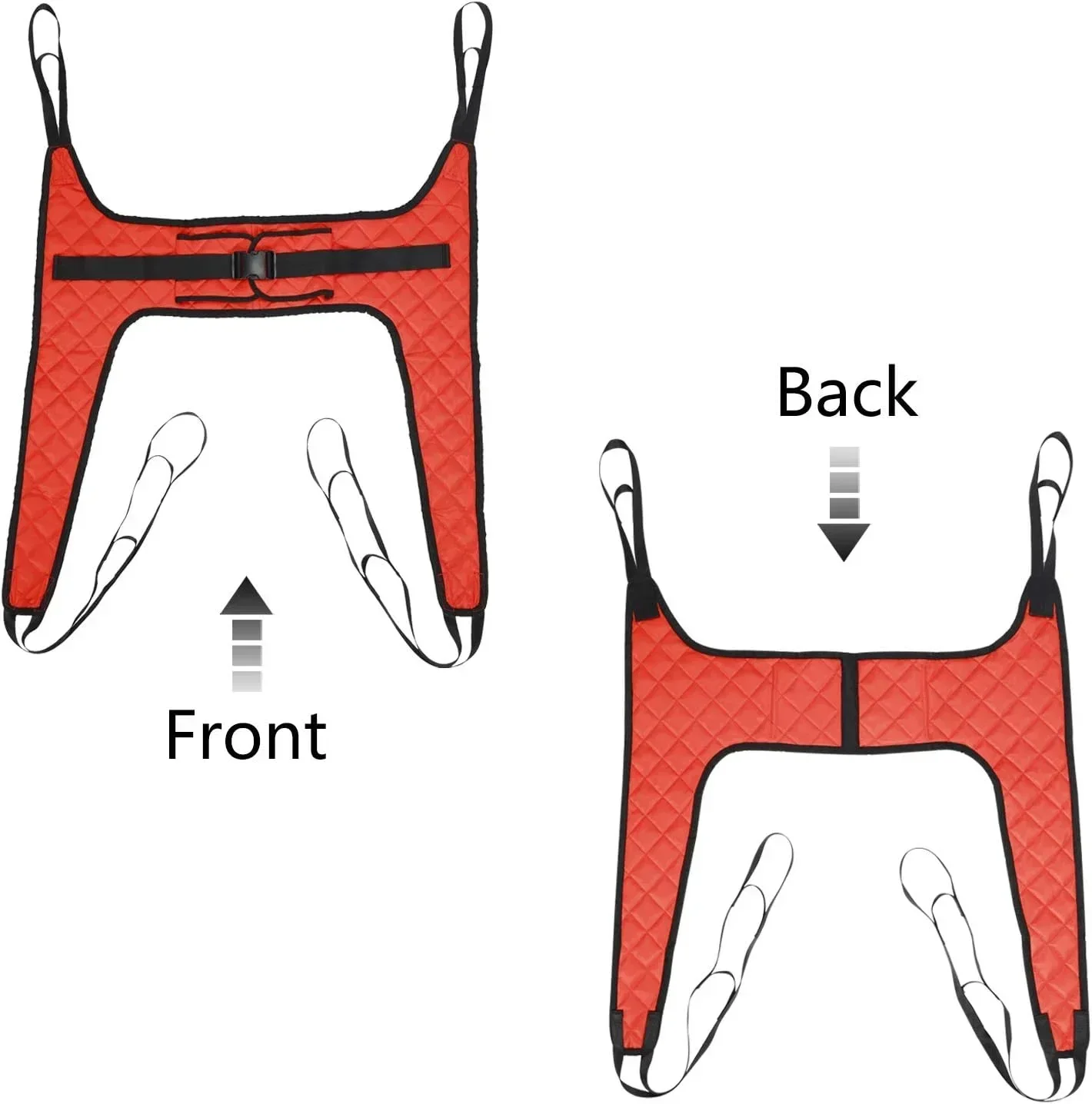 AMQTSLM Commode Patient Lift Sling, Red, 36.6 x 37.8 in, 200-500 lb Capacity - Image 5