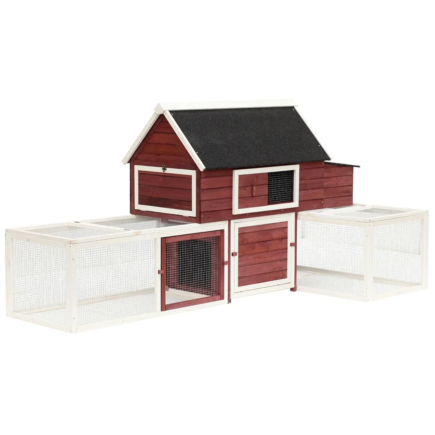 Pawhut Wooden Backyard Chicken Coop With Nesting Box And Run, 114in - Image 4