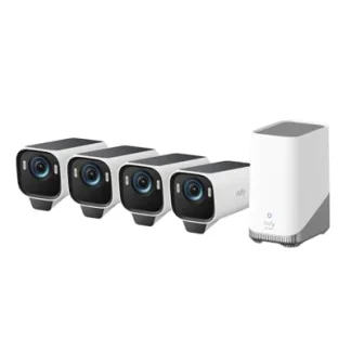 eufy Security eufyCam S3 Pro 4 Cam Kit, Solar Camera Outdoor Wireless, MaxColor Night Vision, 4K Security Camera with Solar Panel, Face Recognition AI, Expandable Local Storage, No Monthly Fee : Electronics