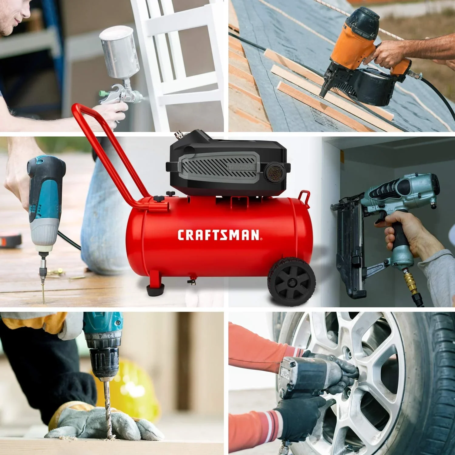 HARD Air Compressor, 10 Gallon 1.8 HP 175 PSI, 4.0CFM@90PSI, Oil Free and Maintenance Free, Portable with Large Wheels, CMXECXA0201041 - Image 7
