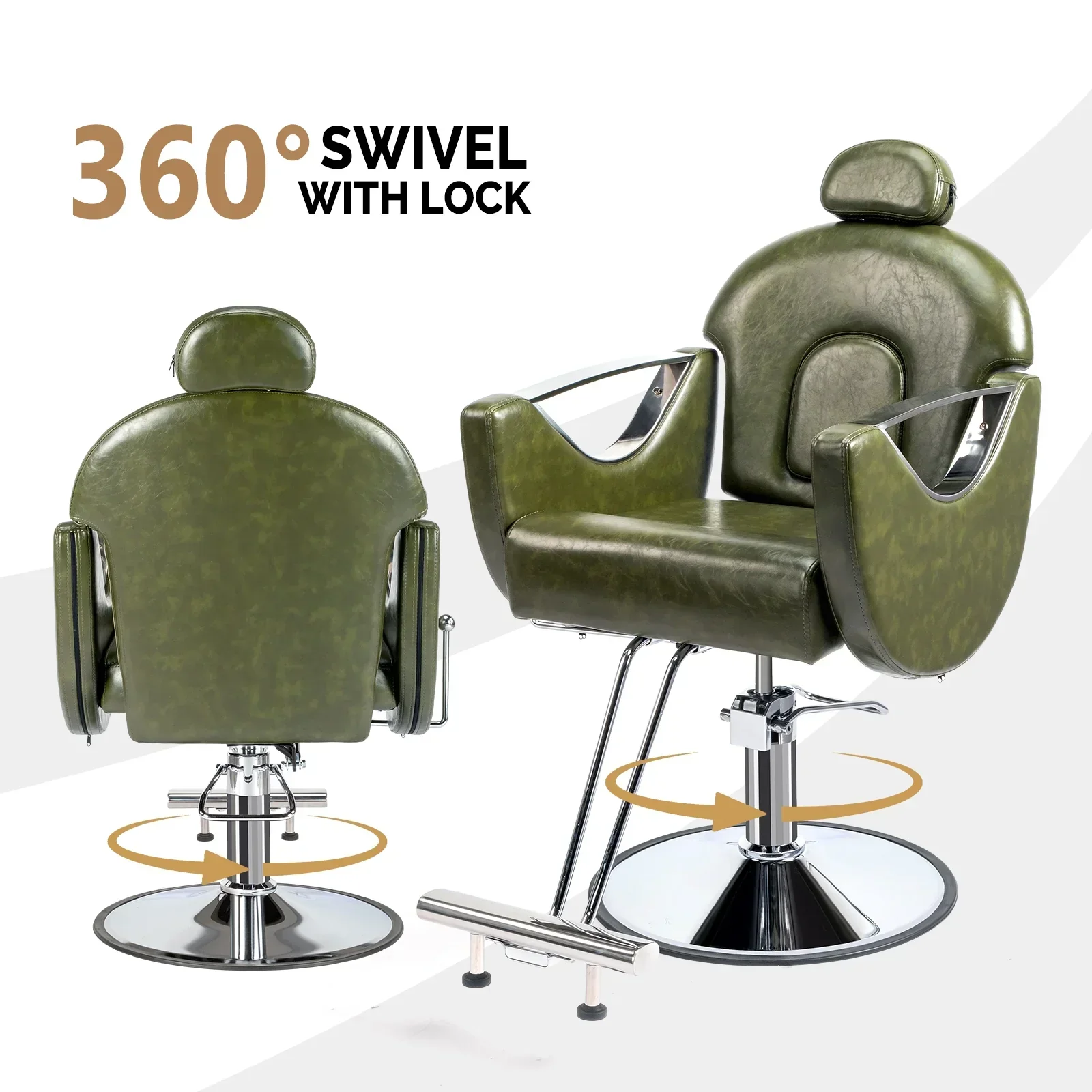 OmySalon Reclining Salon Chair With Footrest And 330 lbs Capacity - Image 6