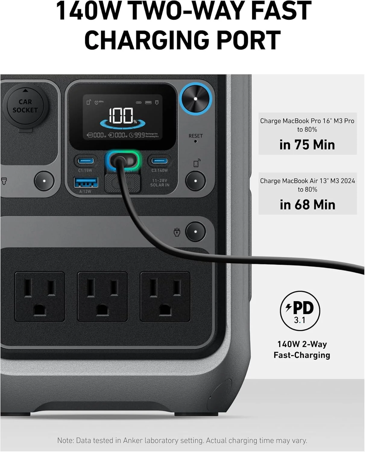 288Wh Portable Power Station - Model C300 - Image 2