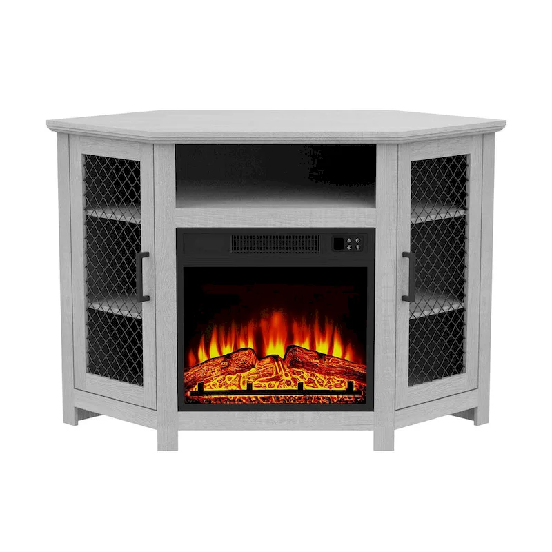 45 inch Industrial Corner Electric Fireplace TV Stand Console Table - 17 Electric Fireplace - Image 6