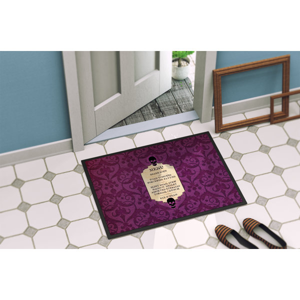 Non-Slip Damask Halloween Doormat