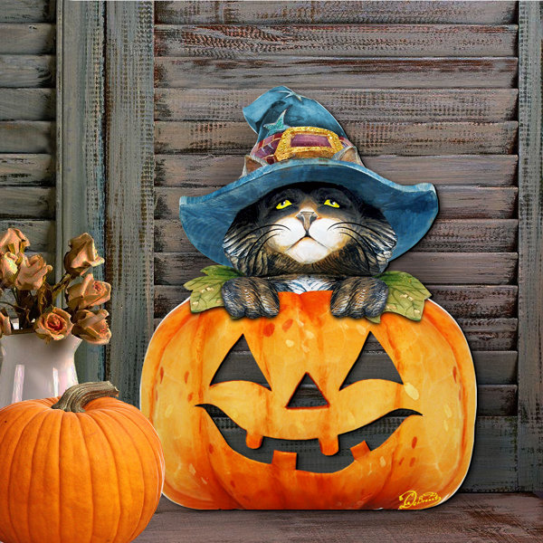 Weather Resistant Wall Mounted and Hanging Halloween Jack-O-Lantern Outdoor Decoration Figure