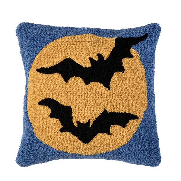 Witch Moonlight Halloween Hooked Throw Pillow 16″ x 16″