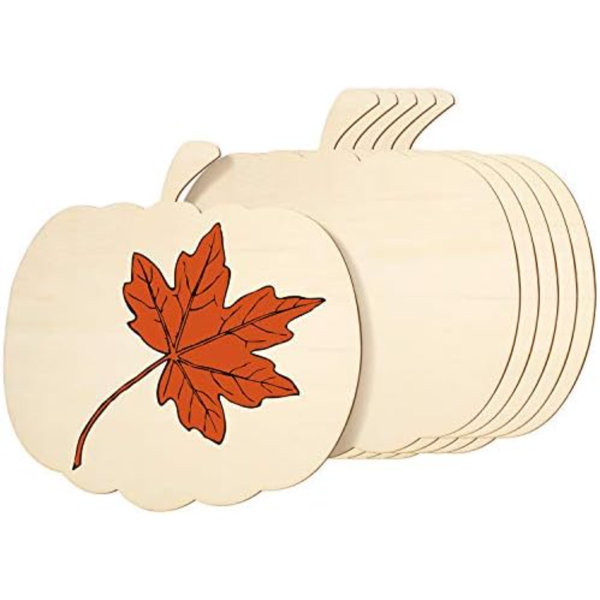 12 Pcs Large Size Wooden Pumpkin Cutout Bulk Fall Unfinished Wood Painting Craft Blank Thanksgiving Pumpkin Shape Cutout Sign For Halloween Party Classroom DIY Decoration