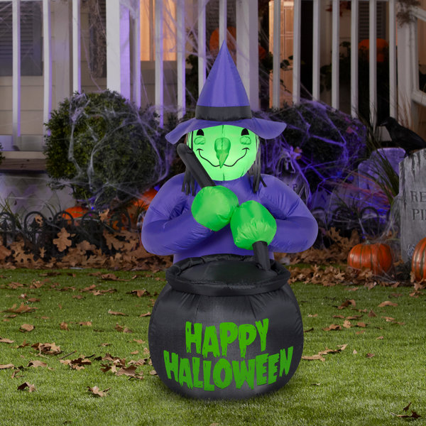 Does Not Apply Weather Resistant Staked Halloween Witches Inflatable Outdoor Decoration