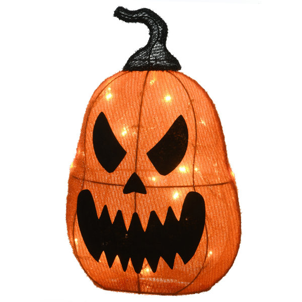 16″ Pre-Lit Scary Jack-O-Lantern