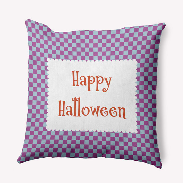 Witches Brew Checkered Outdoor Reversible Throw Pillow