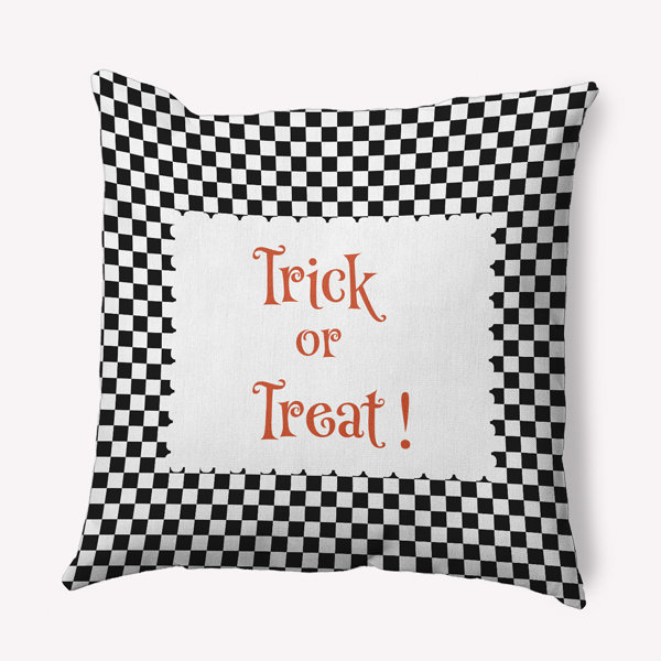 Witches Brew Checkered Outdoor Reversible Throw Pillow