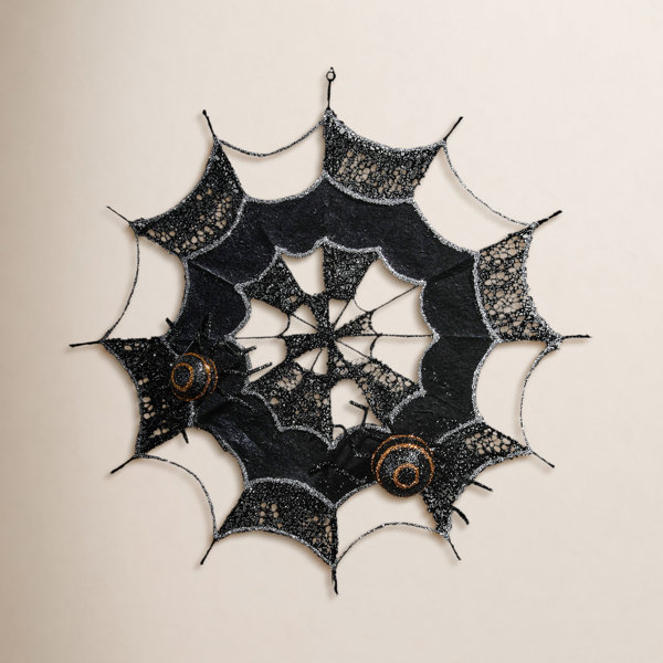 16″ Glitter Spider Web With Spider